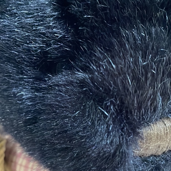 SKM Entreprises black teddy bear plush with corduroy dress vintage collectable. - Picture 8 of 12